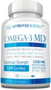 Omega-3MD - Huile de poisson EPA & DHA - Améliorer la santé cognitive - 1 bouteille - 3 mois d'approvisionnement