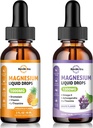 2 Pack Magnésium complexe gouttes liquides ananas et arômes de raisin