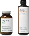 AlgaeCal Bundle - All Natural Calcium Supplement VIT D3 & K2, Magnésium, Boron et Trace Minerals & Triple Power Omega-3 Huile de poisson Emulsion liquide naturelle avec EPA DHA Curcumin, Astaxanthin