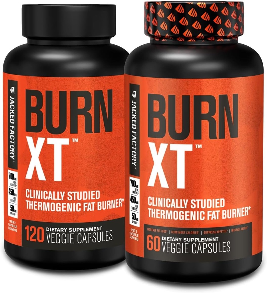 Brûlure d'usine Jacked-XT cliniquement étudié brûleur de graisse et supplément de perte de poids - Suppresseur d'appétit et booster l'énergie - avec acétyl L-Carnitine, extrait de thé vert et plus - 180 pilules de régime naturel