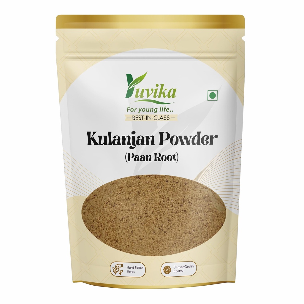 Yuvika Kulanjan Powder - Paan Root - Alpinia Galanga Wild - Siamese Ginger - Thai Ginger Powder 200 Grams
