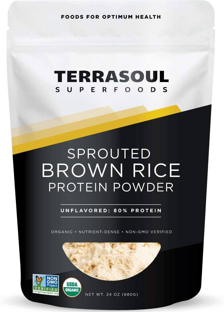 Terrasoul Superfoods Poudre de protéines de riz brun germé biologique, 1,5 livre
