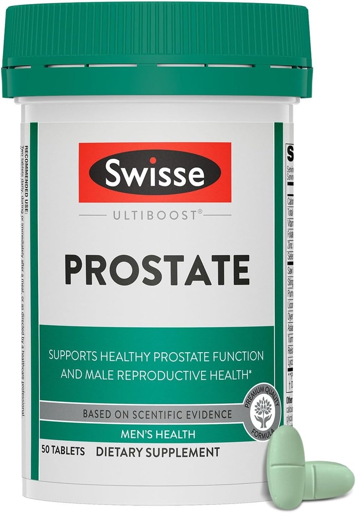 Swisse Saw Palmetto Prostate Supplément pour les hommes en santé reproductive et soutien de la prostate avec le zinc, le sélénium et la sangle