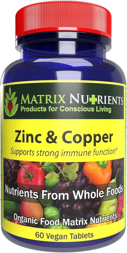 ZINC & Copper - LAB Tested for Highest Purity! Fast Absorption, 100% Organic Natural Ingredients - Massive Immune Support - Repair Heart & Body! - Vegan Tablets (60ct)