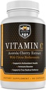 Acerola Cherry and Citrus Bioflavonoids Vitamin C Supplement - Supports Antioxidant Health, Immune Booster - Vegan, Organic - 90 Capsules, 90 Day Suply