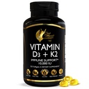 Cocó Mars N.M.D Vitamine D3+K2 10 000 UI - Supplément de puissance élevée pour les femmes et les hommes, soutien immunitaire, os et santé conjointe - sans gluten, sans OGM, approvisionnement de 4 mois, 250 mcg D3, 180 mcg de vitamine K2