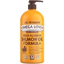 Petsmont Omega Love+ Wild Alaskan Salmon Oil for Dogs Formula 32 oz - Fish Omega Liquid Pump Cats soutient la fonction conjointe Immune coeur santé complément alimentaire Animaux Acide gras naturel EPA DHA