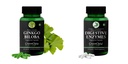 Ginkgo-biloba-vegetarian-capsules, Digestive-enzymes-60-vegetarian-capsules Combo | Convenient Nutrition & Wellness Routine | Multi-Product Pack