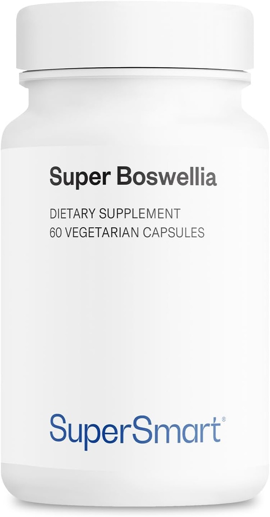 Supersmart Super Boswellia Extract 100mg per Day (Patented & High Strength) - ApresFlex Boswellia Serrata Supplement - 20% AKBA | Non-GMO & Gluten Free - 60 Vegetarian Capsules