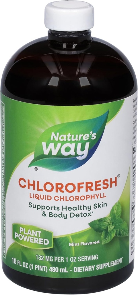 Natures Way Chlorophylle liquide 16 oz (arôme de menthe)