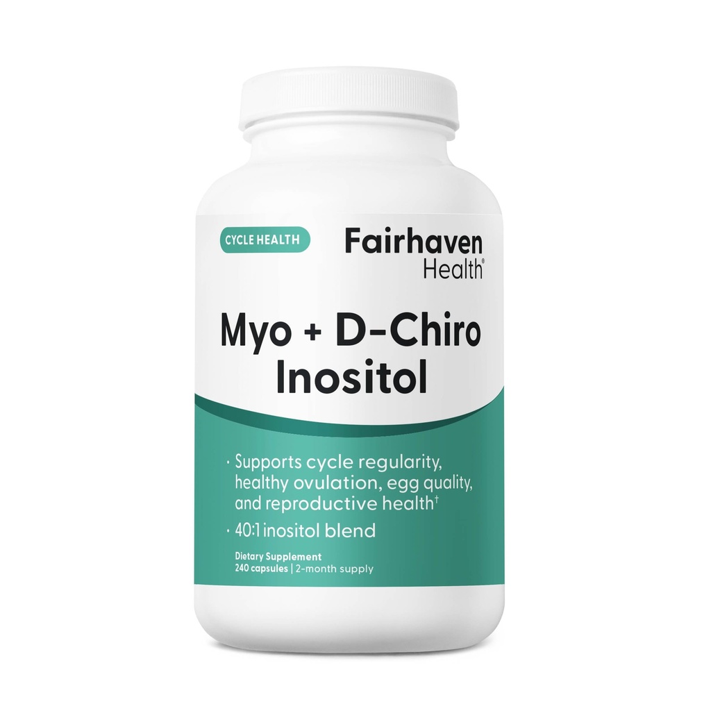 Fairhaven Health Myo-Inositol et D-Chiro Inositol Supplément pour les femmes (rapport de 40:1) Supplément de fertilité féminine pour les femmes et l'équilibre hormonal