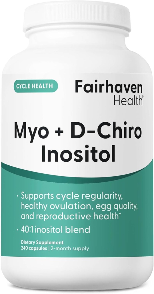 Fairhaven Health Myo-Inositol et D-Chiro Inositol Supplément pour les femmes (rapport de 40:1) Supplément de fertilité féminine pour les femmes et l'équilibre hormonal