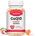 CoQ10 Gummies, 5X Meilleure absorption Coenzyme Q10 pour l'énergie cellulaire et le soutien antioxydant, 60 Gummies de pêche