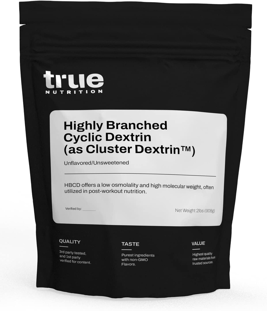 True Nutrition - Highly Branched Cyclic Dextrin - Carbohydrate Powder for Sustained Intra-Workout Energy, Enhanced Post-Workout Muscle Recovery - Vegan and Non-GMO - Unflavored 2lb.