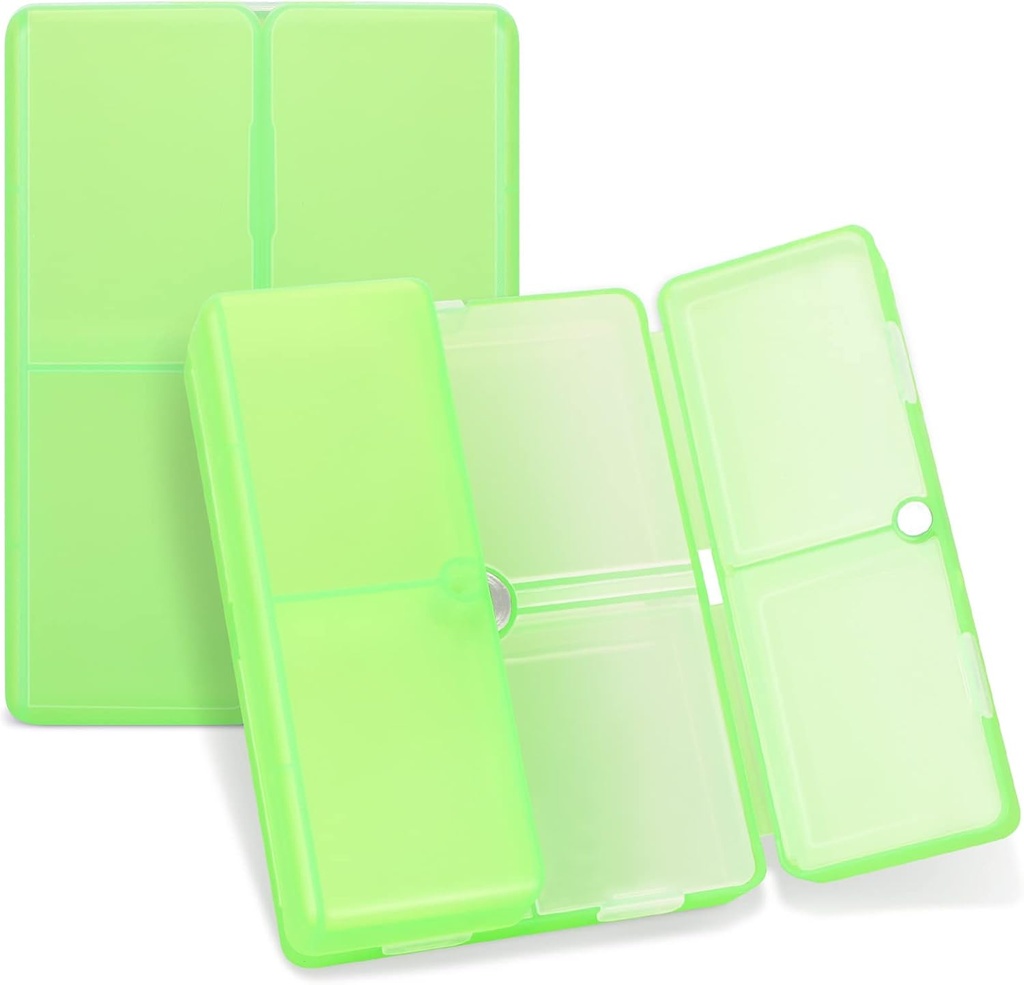 FYY Daily Pill Organizer, 7 compartiments Portable Pill Case Travel Pill Organizer, [Conception pliante] Pill Box for Purse Pocket to Hold Vitamines, huile de foie de morue, suppléments et médicaments-claire vert