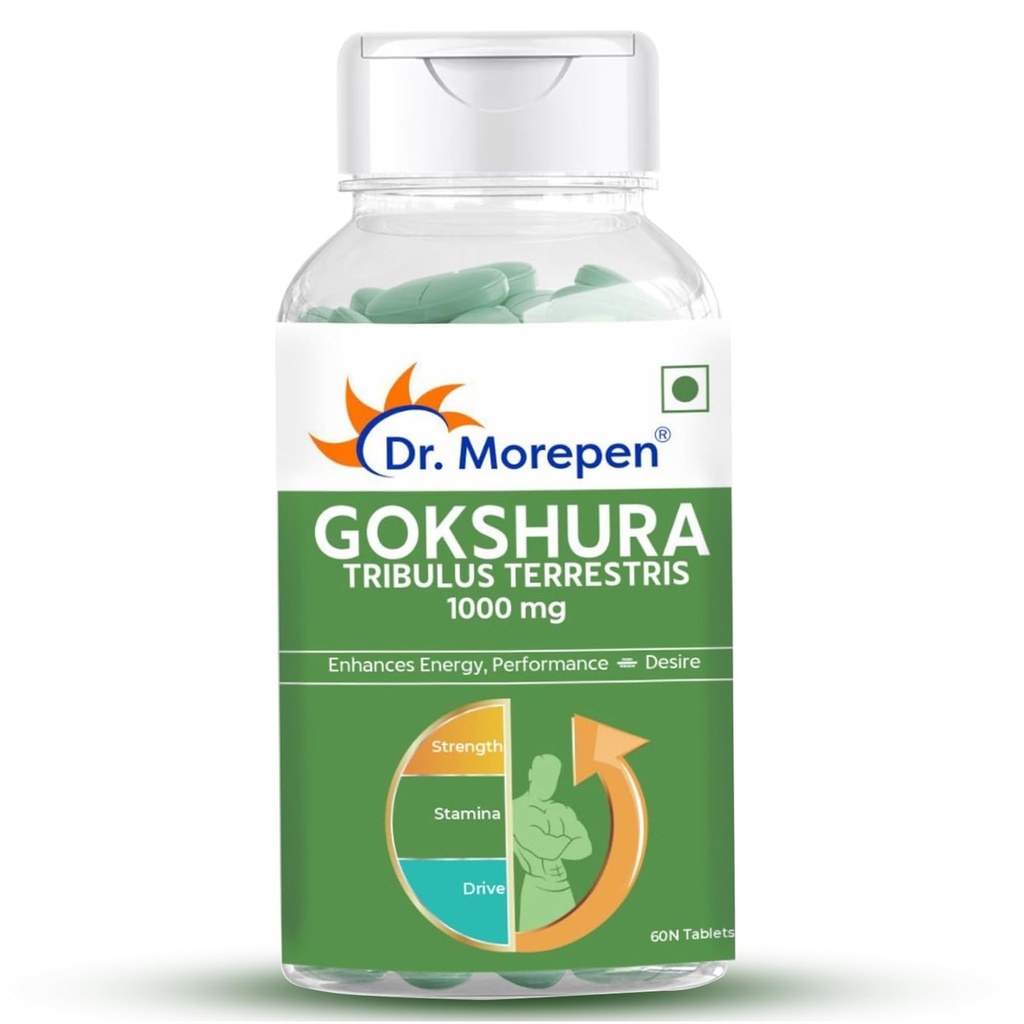 DR. MOREPEN Gokshura Tablets | 1000 mg Tribulus Terrestris | Overall Wellbeing for Men & Women - (60 Veg Capsules)