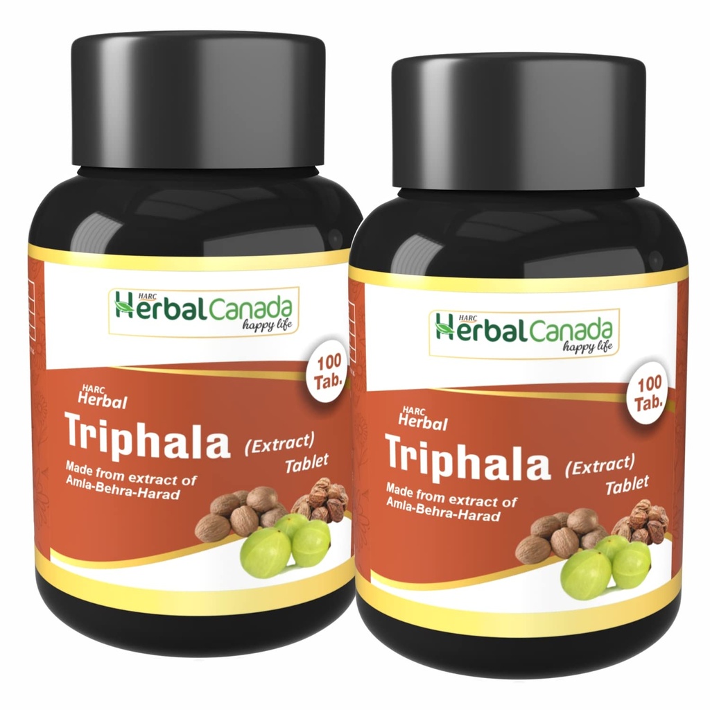 Harc Herbal Canada Triphala Tablets | Enhance Immunity, Aid Digestion | 100 Veg Tablets (Pack of 2)