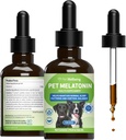 Animaux de compagnie Bien-être Mélatonine pour chiens - Soutient la santé adrénale, l'équilibre de cortisol, aide à maintenir des modèles de sommeil normaux - Vétérinaire-formulé supplément liquide 2 fl oz (59 ml)