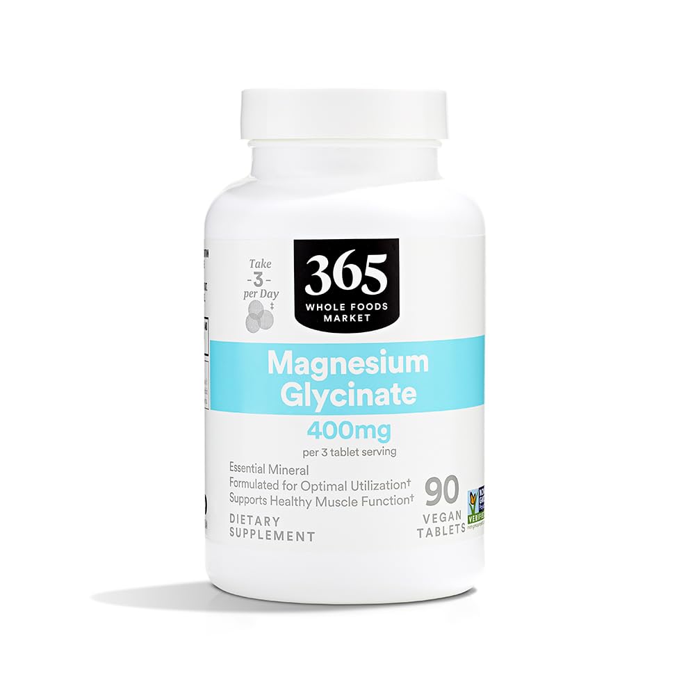 365 par marché des aliments entiers, comprimés de glycinate de magnésium, 400 MG, 90 Nombre