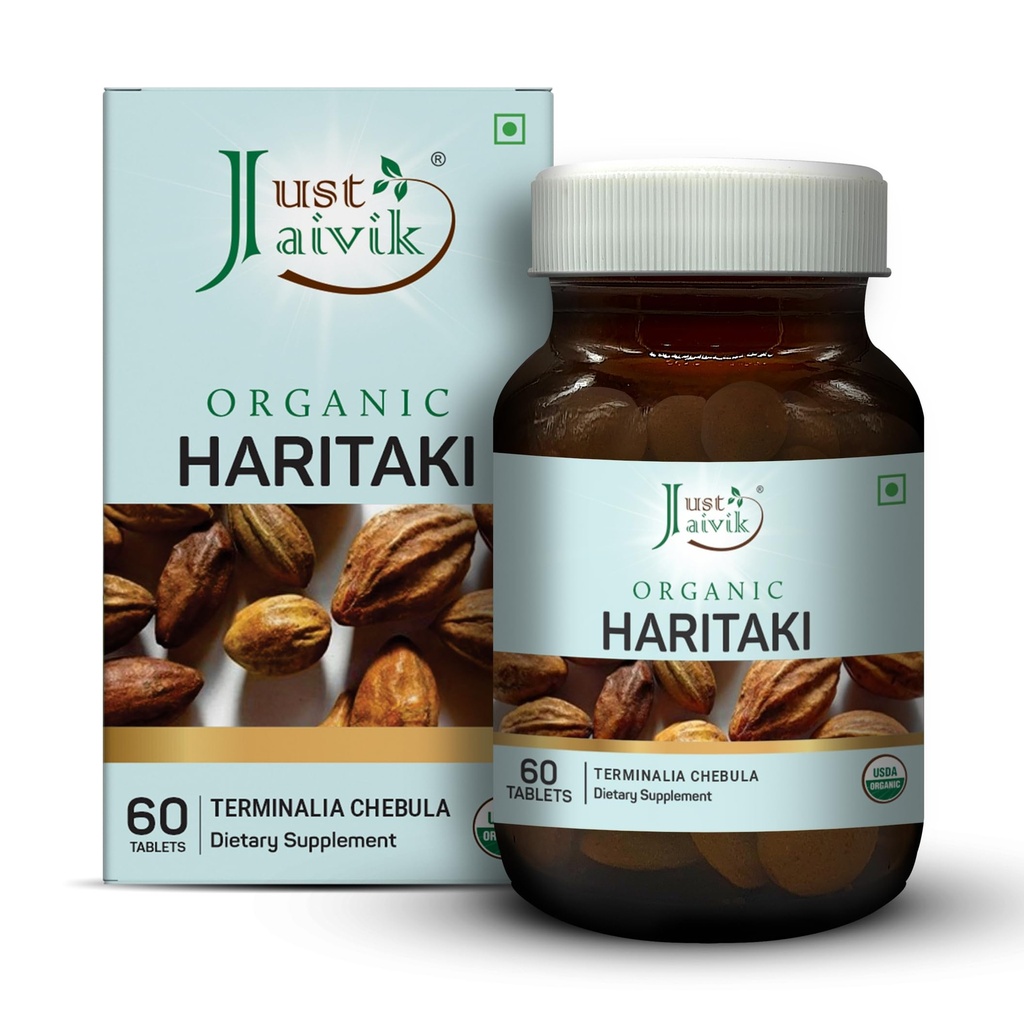 Just Jaivik Organic Haritaki Tablet 600mg 60 count