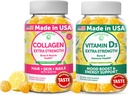 Lunakai Collagen and Vitamine D3 Gummies Bundle - Suppléments anti-vieillissement non-OGM pour les hommes et les femmes - Immunity, Bone and Mood Support Gummy pour les adultes - 30 jours d'approvisionnement