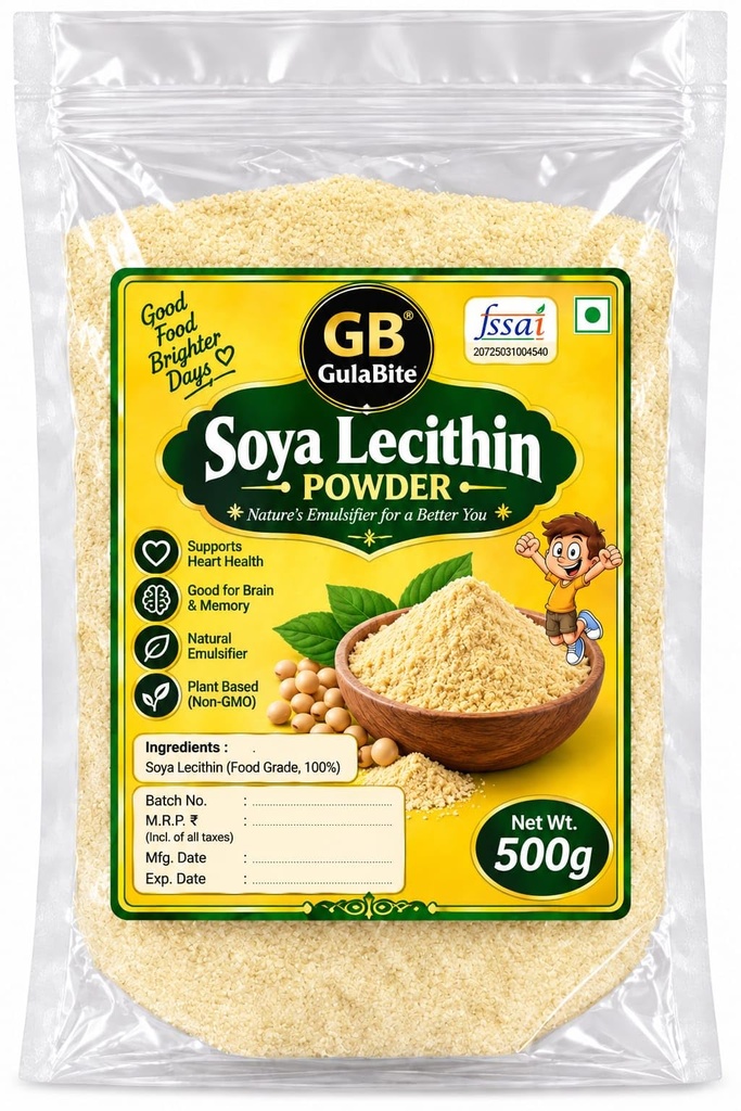 Soya Lecithin Powder 500g | Natural Emulsifier | Non-GMO | Rich in Phospholipids | Keto Friendly | Vegetarian