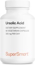 Supersmart - Acid Ursolique 300mg par jour (bien toléré) - Supplément d'extrait de feuille de romarin (sans OGM et sans gluten) - 90 Capsules végétariennes