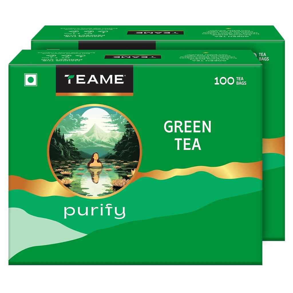 TE-A-ME Green Tea 200 Bags | Green Tea Bags | Pack of 2