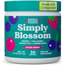 Simply Blossom Nutrition - Daily Greens & Superfood Powder + Collagen + Probiotiques pour la santé digestive des femmes et le soulagement du bloom. Aidez votre santé Bloom - 30 jours d'approvisionnement