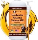 Natural Dog Company Coldwater Atlantic Salmon Oil for Dogs (16oz) - Supplément d'huile de poisson de chien senior avec Omega 3, facile à digérer pour l'huile de poisson de chien senior, supplément d'huile de poisson de chien liquide