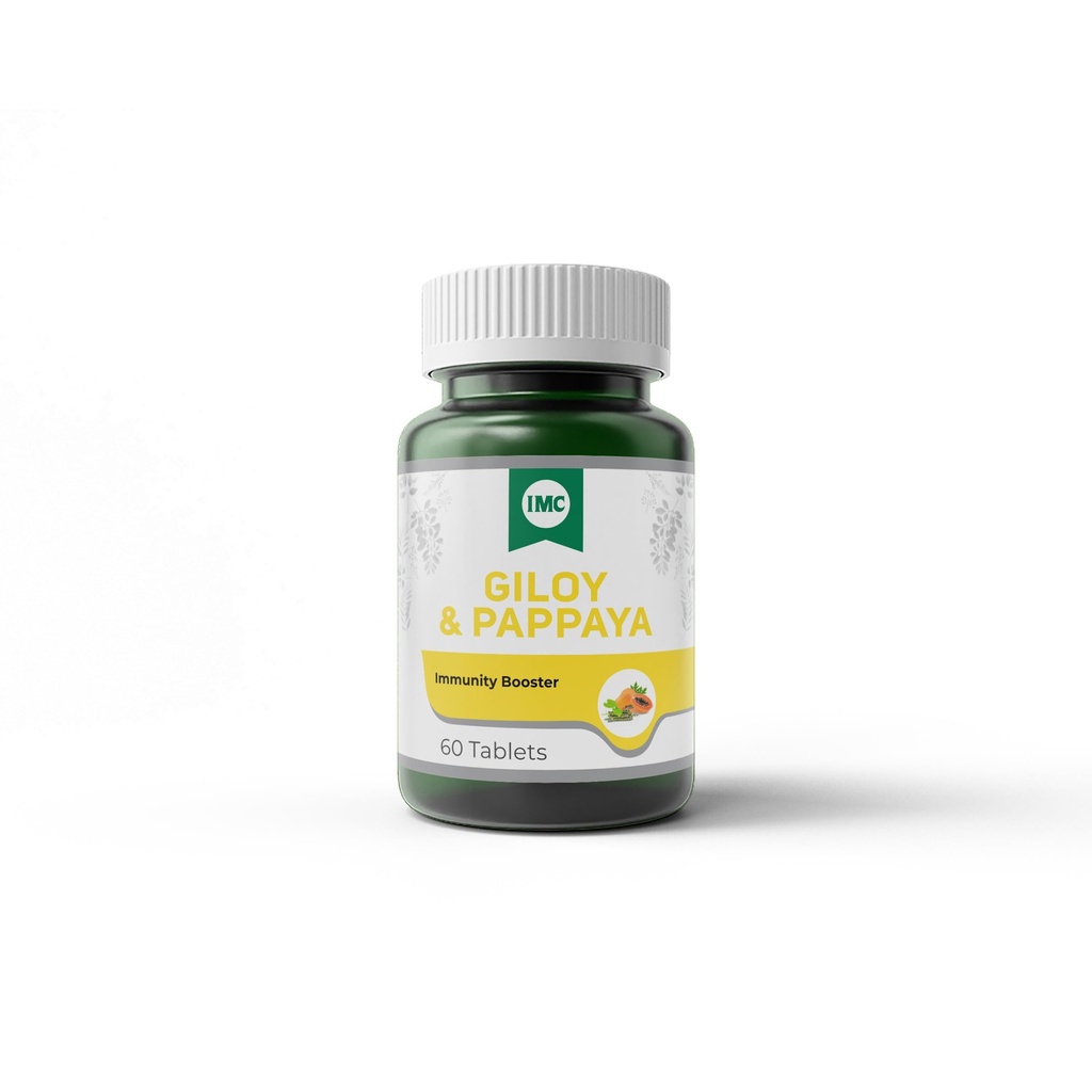 IMC Giloy & Papaya Tablets (60) Herbal Supplement with Giloy & Papaya | For Daily Health & Wellness Routine