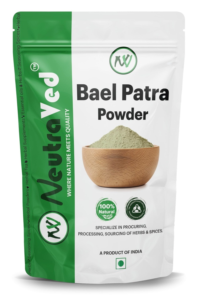 NeutraVed Bael Patra Powder 100 gm | Aegle marmelos Bilva/Bel Leaf - 100gm