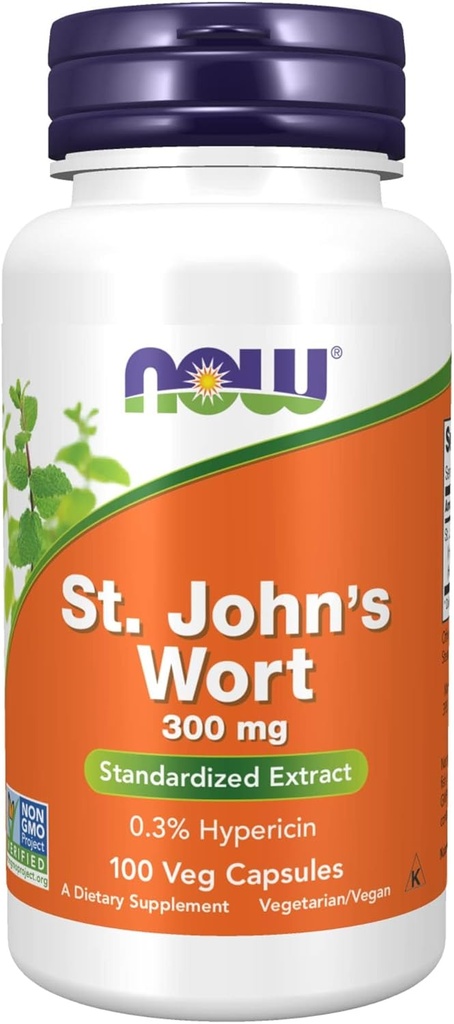 NOW Foods Supplements, St. John's Wort (Hypericum perforatum) 300 mg, Standardized Extract, 100 Veg Capsules