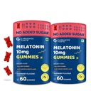 Carbamide Forte Melatonin 10mg Gummies for Better Sleep | Sleep Supplement - 60 Veg Gummies (Pack of 2)