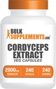 BulkSupplements.com Capsules de champignons Cordyceps - Extrait de Cordyceps, de Cordyceps Sinensis - Sans gluten, portion équivalente de 2000mg - 1 gélule par portion, 240 gélules (paquet de 1)