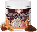Café de Champignon, Café de Champignon instantané Mélange de Poudre de Champignon (20 portions) avec Cordyceps, Reishi, Lion's Mane, Shiitake, King Trumpet, Supplément de Champignon pour l'énergie, Focus, Immune Support