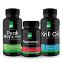 Daiwa Peak Immune 4 - Natural Immune System Booster + Plasmanex 1 – Blood Circulation Supplement + Krill Oil – Omega 3 Krill Oil Capsules