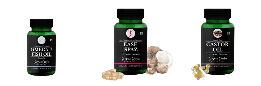 Fish, Ease-spaz, Castor Combo | Convenient Nutrition & Wellness Routine | Multi-Product Pack
