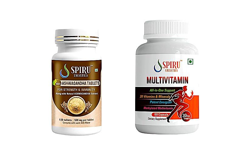 Herbal Supplements Organic Herbal Formula - Ashwagandha Tablets Multivitamin For Men Women By Spiru Swastha 60 Capsules for Immunity, Vitality & Overall Wellness Support - 100% Pure Natural Extract