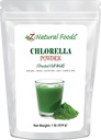 Z Aliments naturels Poudre de Chlorella, Protéines de mur de cellules craquées, Poudre de superaliments d'algues vertes bleues, parfait pour les smoothies, boissons, recettes, cru, non OGM, sans gluten, végétalien, 1 lb