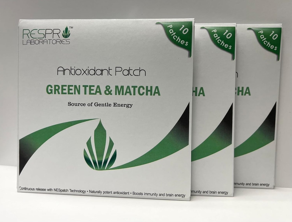 Respro Labs Patch antioxydant naturel avec thé vert (EGCG) & Matcha, libération continue - 10 Patches