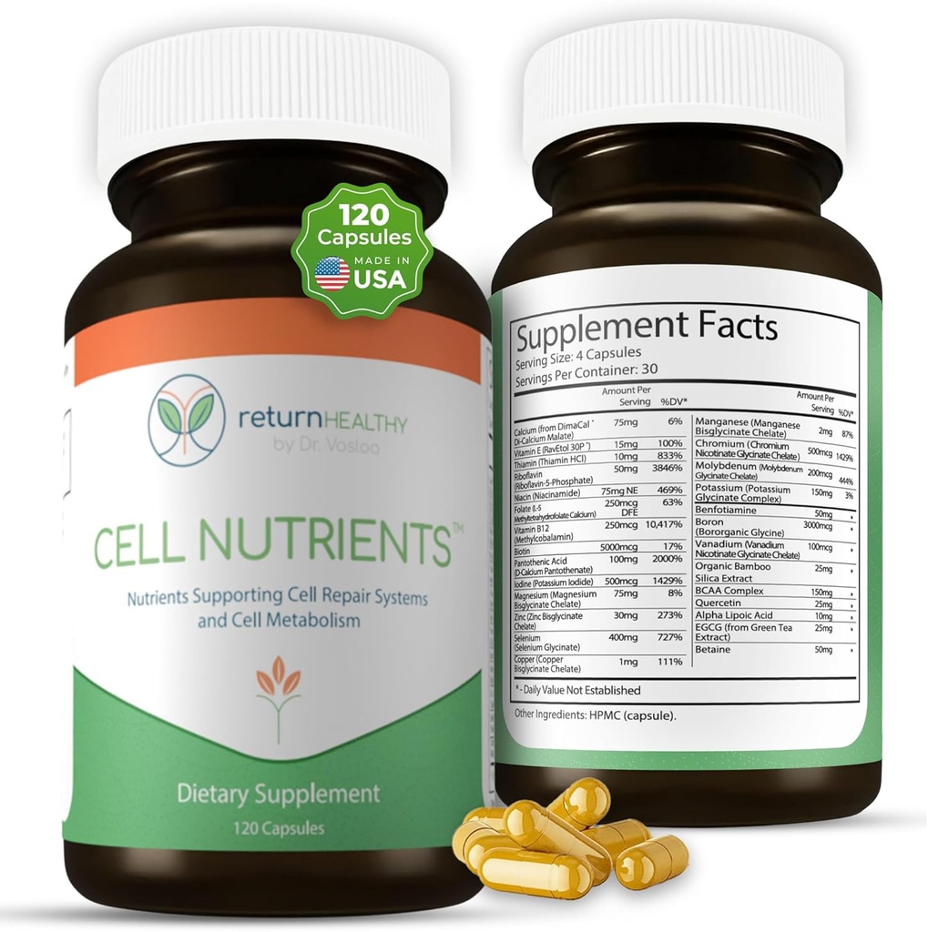Cell Nutrients | Promotes Cell and Membrane Repair & Cell Metabolism | Helps Fight Tick-Borne Infections & More | Mitochondrial Supplements | Non-GMO, Vegan, 120 caps