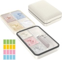 Restree Weekly Pill Organizer, Magnetic Moisture Proof Pill Case, Boîte à pilules de voyage de grande capacité avec couvercle intérieur transparent pour les vitamines, suppléments et médicaments quotidiens 8 Compartiment (blanc)