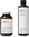 AlgaeCal Bundle - Supplément de calcium à base végétale avec vitamine D3 pour la santé osseuse et la force et triple puissance Oméga-3 Huile de poisson Emulsion liquide naturelle avec EPA et DHA, Curcumine, Astaxanthin