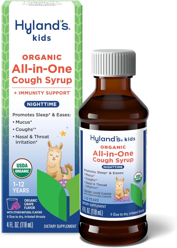 Hyland's Kids Organic All in One Cough Syrup Nighttime - Grape
