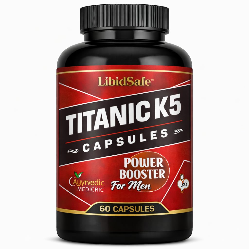 Titanic-K5 Extra Time Capsules for Men – Original Formula, Improved Strength & Longer Lasting Stamina, Ayurvedic Health for Maximum Health Support