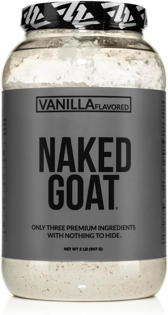 NAKED Goat Vanilla Protein Powder - Pasture Fed Goat Whey Protein Powder from Small-Herd Dairies - Only 3 Ingredients - GMO Free, Soy Free - All Natural - 23 Grams of Protein - 25 Servings