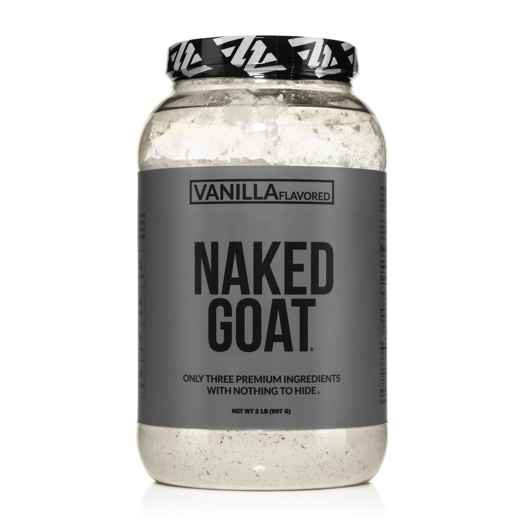 Poudre de protéines de viande de chèvre NAKED - Pâture Poudre de protéines de viande de chèvre de chèvre de petite taille - seulement 3 ingrédients - sans OGM, sans soja - tous naturels - 23 grammes de protéines - 25 portions