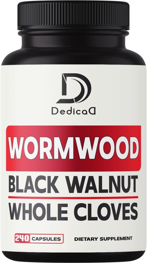 Sweet Wormwood Capsules 1500mg avec Noyer Noir & Cloves - 240 Capsules Vegan - Artemisia Annua Supplément pour l'immunité