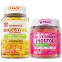 Bundle: Ginger Chews Supplément Gummies & Inositol Gummies Idéal 40:1 Rapport Myo & D-Chiro Inositol